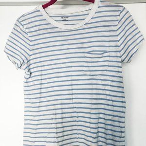 MADEWELL Women's Blue and White Striped Tee